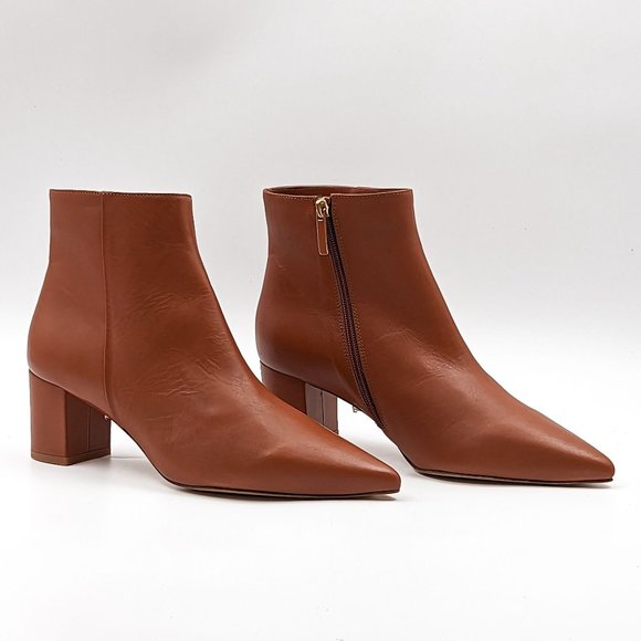 L'Agence Wmn Jeannie Pointed Toe Luggage Brown Dressy Office boots sz 12US EUR42 - Picture 1 of 11